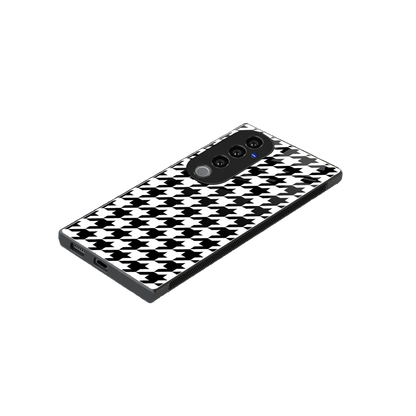 Houndstooth stylish phone case for vivo v40 pro | glossy glass and slim fit