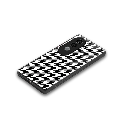 Houndstooth stylish phone case for vivo v40e | glossy glass and slim fit