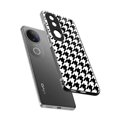 Houndstooth sleek vivo v50 cover with tempered glass back and TPU edges