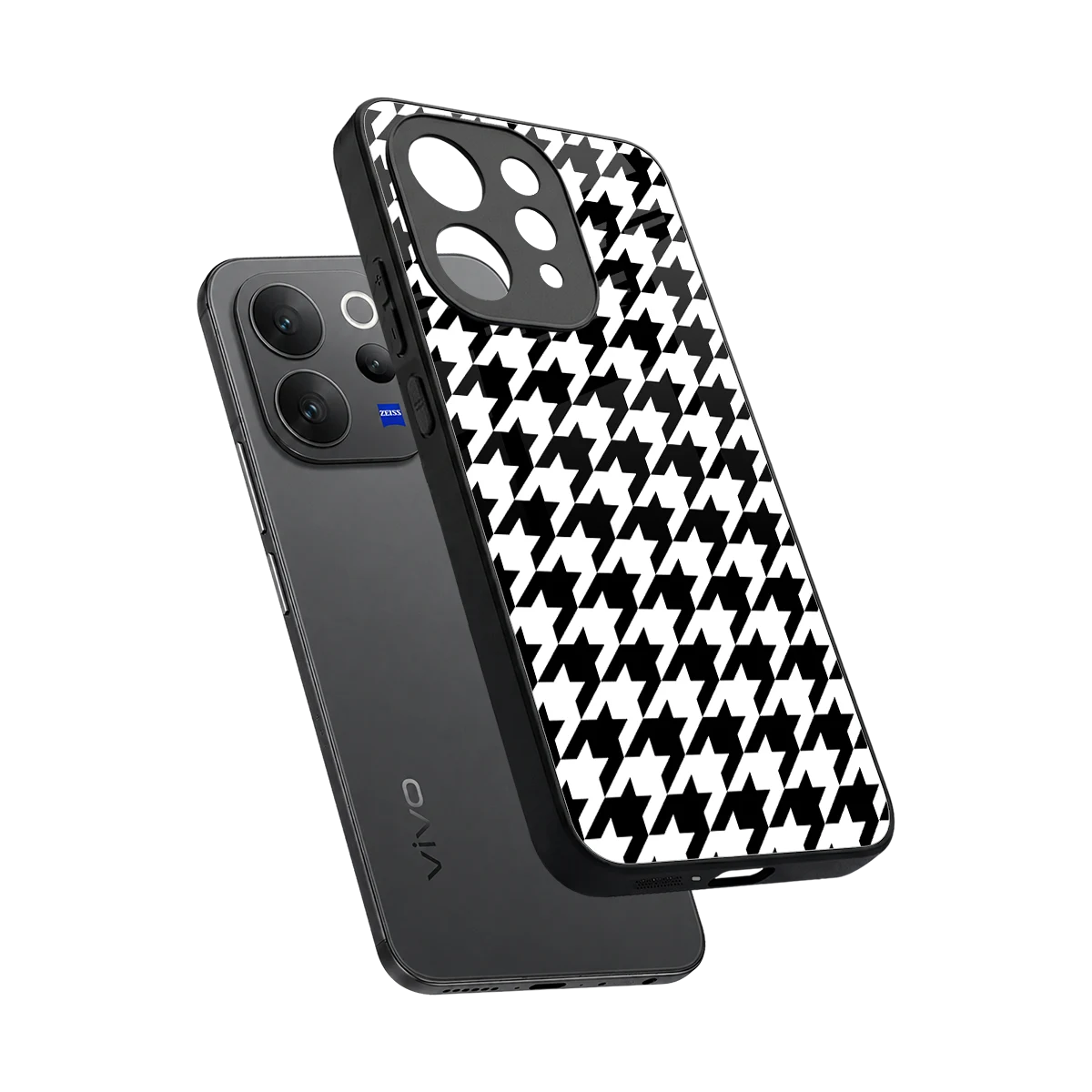 Houndstooth sleek vivo v70 elite cover with tempered glass back and TPU edges