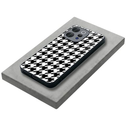 Houndstooth stylish phone case for vivo v70 | glossy glass and slim fit