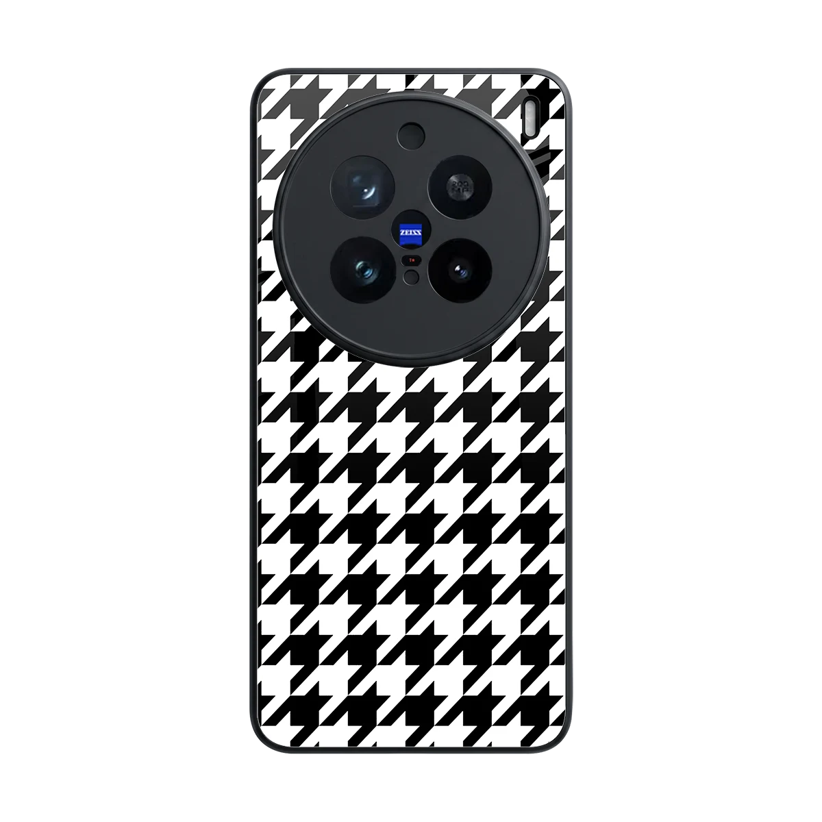 Houndstooth back phone cover | glass case for vivo x200 pro