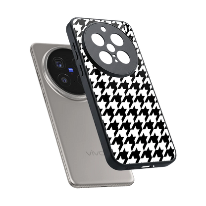 Houndstooth sleek vivo x200 pro cover with tempered glass back and TPU edges