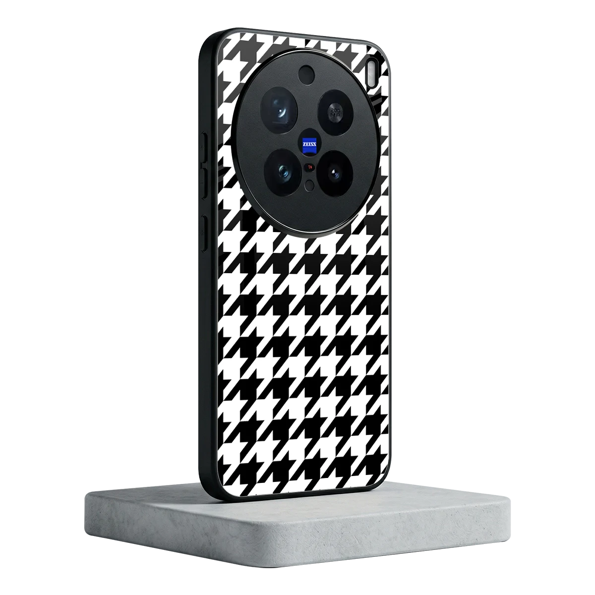 Houndstooth vivo x200 pro mobile cover | shockproof glass phone case