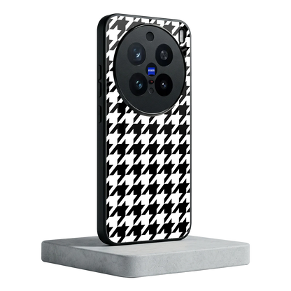 Houndstooth vivo x200 pro mobile cover | shockproof glass phone case