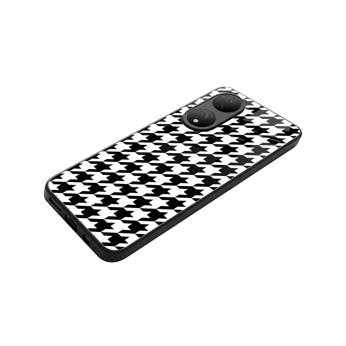Houndstooth stylish phone case for Vivo-y100 | glossy glass and slim fit