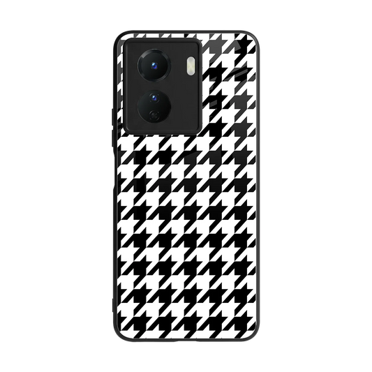 Houndstooth back phone cover | glass case for vivo y16
