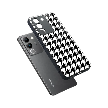 Houndstooth sleek vivo y200 5g cover with tempered glass back and TPU edges