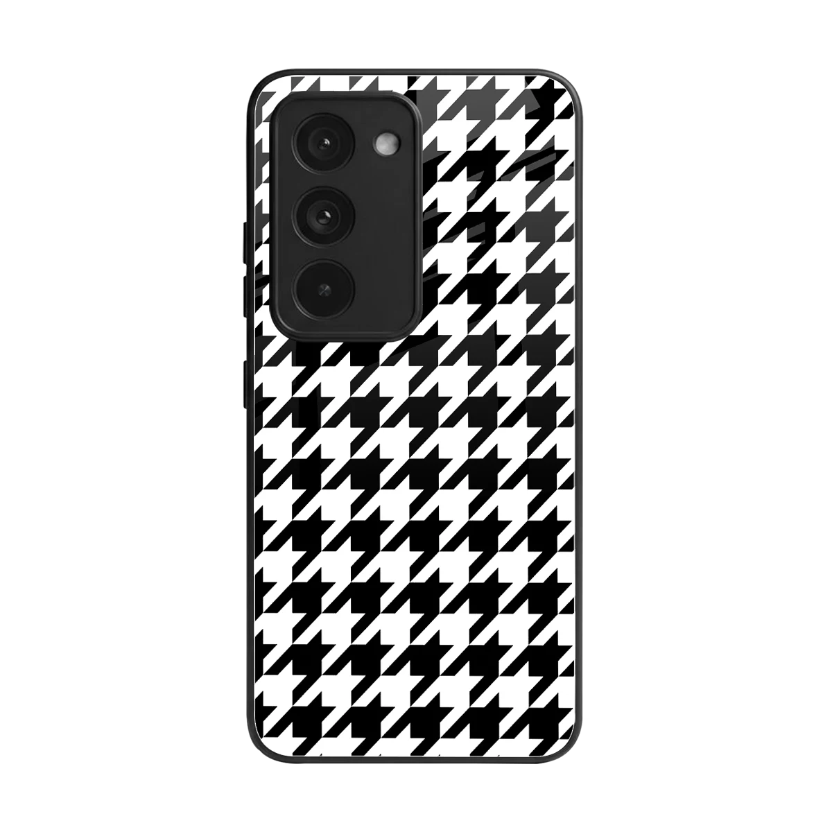 Houndstooth back phone cover | glass case for redmi 15 5g