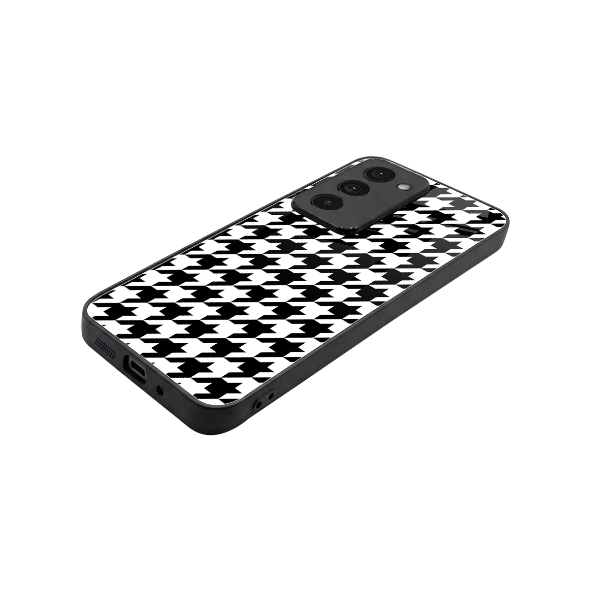 Houndstooth stylish phone case for redmi 15 5g | glossy glass and slim fit