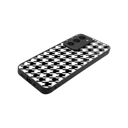Houndstooth stylish phone case for redmi 15 5g | glossy glass and slim fit
