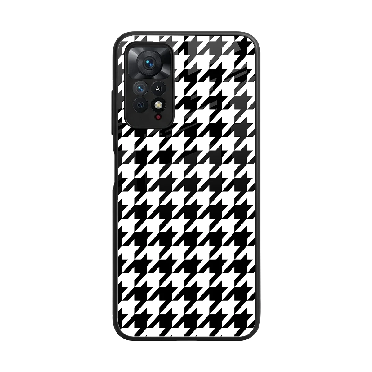 Houndstooth back phone cover | glass case for redmi note 11 pro