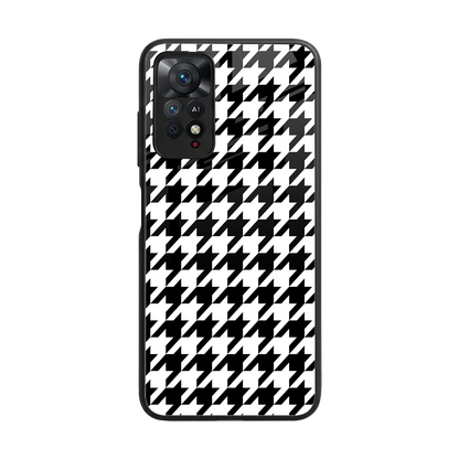 Houndstooth back phone cover | glass case for redmi note 11 pro