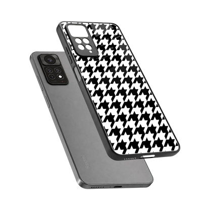 Houndstooth sleek redmi note 11 pro cover with tempered glass back and TPU edges