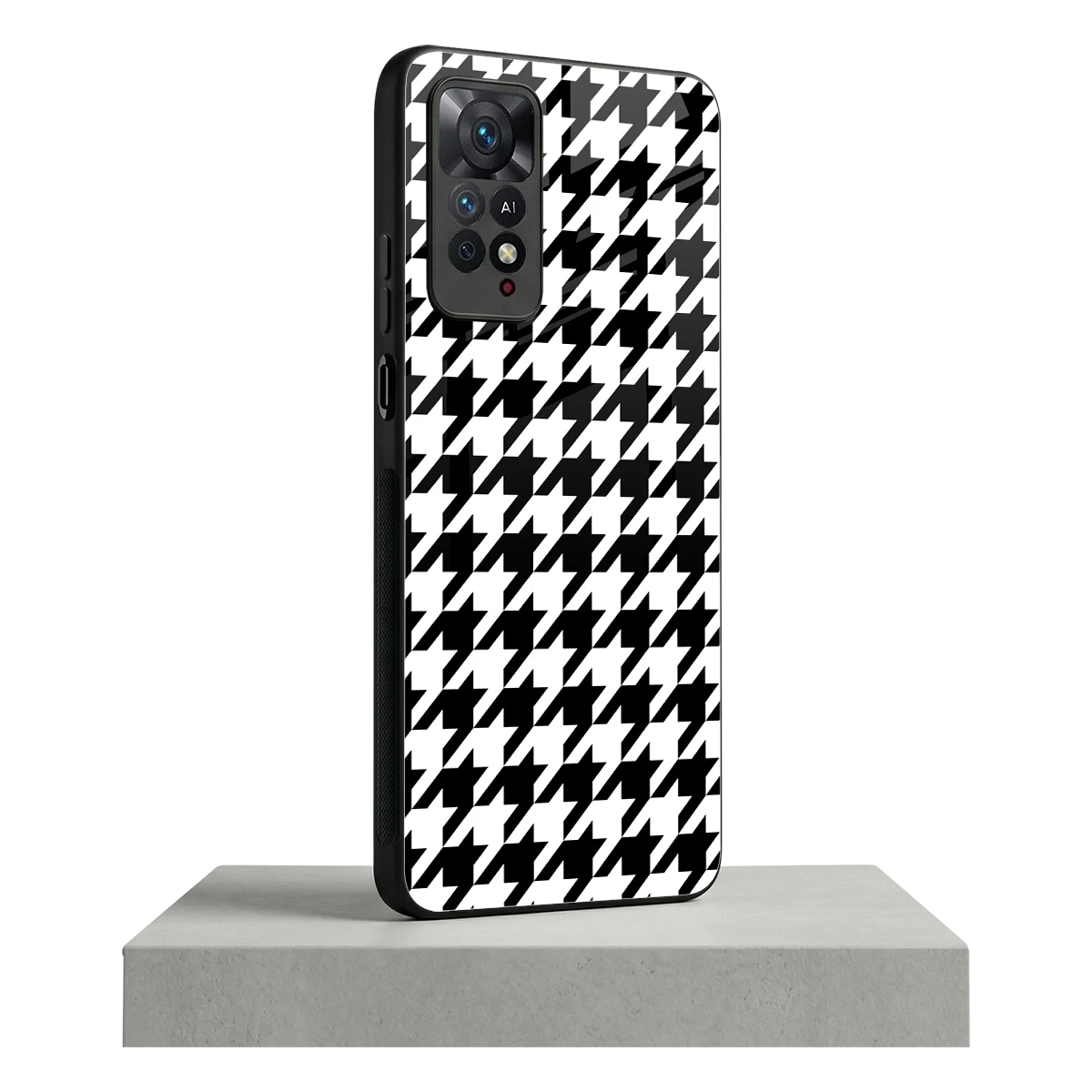 Houndstooth redmi note 11 pro mobile cover | shockproof glass phone case