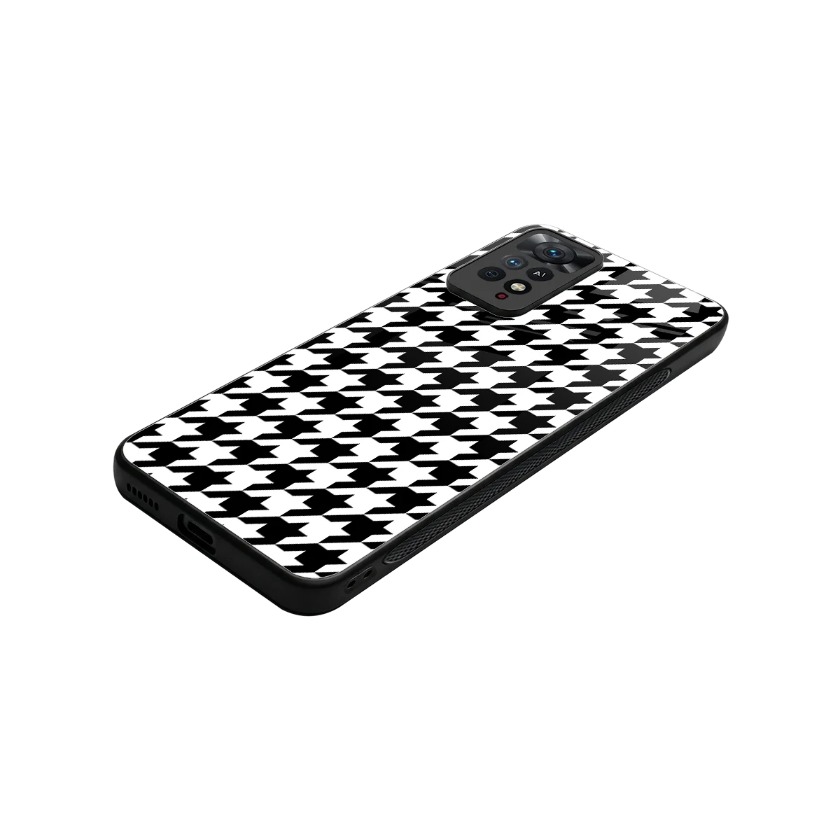 Houndstooth stylish phone case for redmi note 11 pro | glossy glass and slim fit