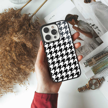 Houndstooth Phone Case for Iphone 16 | Glass Case
