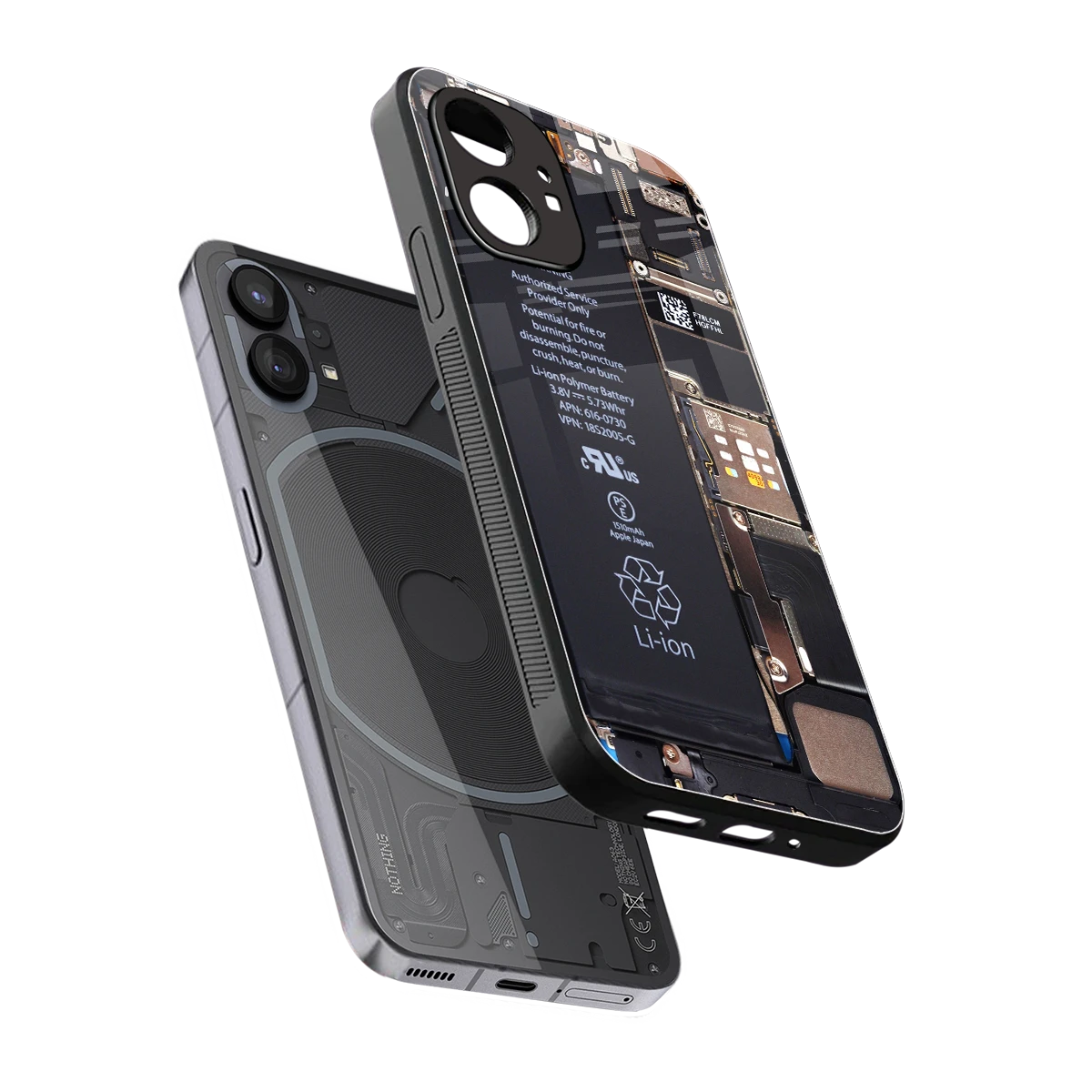 Inside Out sleek nothing phone 1 cover with tempered glass back and TPU edges