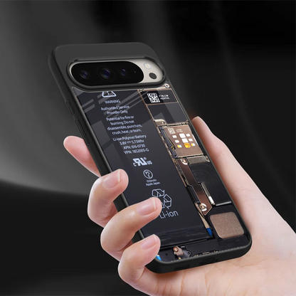 Inside Out sleek google pixel 9 pro xl cover with tempered glass back and TPU edges