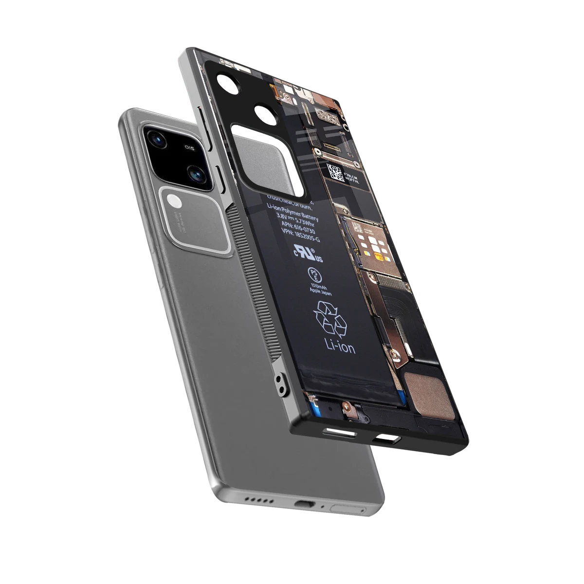 Inside Out sleek vivo v30 cover with tempered glass back and TPU edges