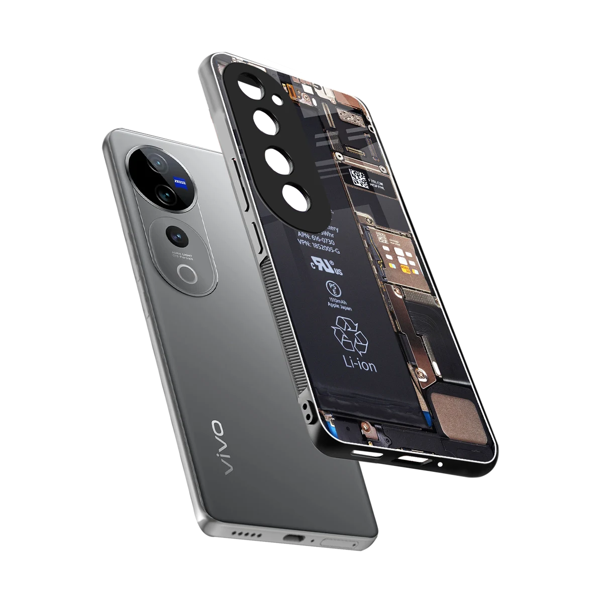 Inside Out sleek vivo v40 pro cover with tempered glass back and TPU edges