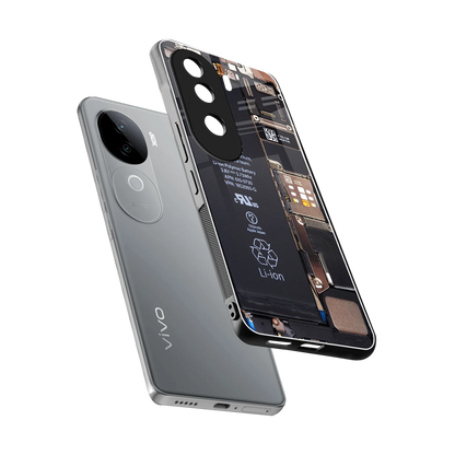 Inside Out sleek vivo v40e cover with tempered glass back and TPU edges