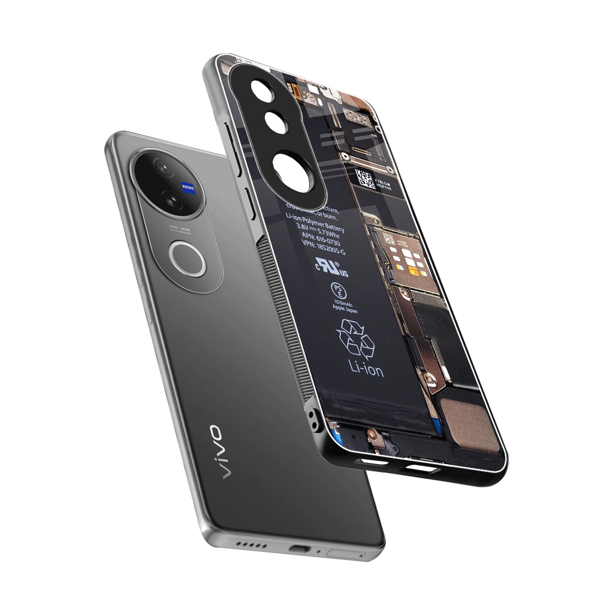 Inside Out sleek vivo v50 cover with tempered glass back and TPU edges