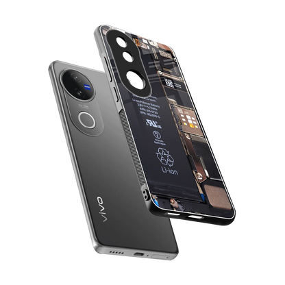 Inside Out sleek vivo v50 cover with tempered glass back and TPU edges