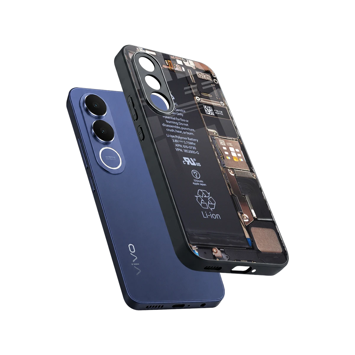 Inside Out sleek vivo v70 fe cover with tempered glass back and TPU edges