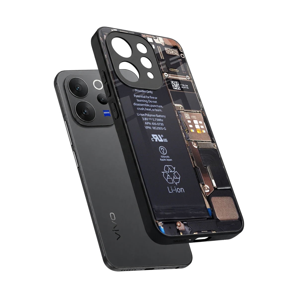 Inside Out sleek vivo v70 elite cover with tempered glass back and TPU edges