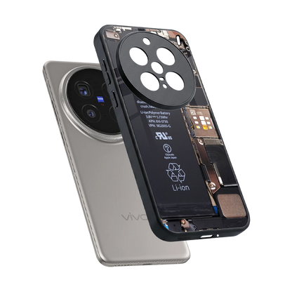 Inside Out sleek vivo x200 pro cover with tempered glass back and TPU edges