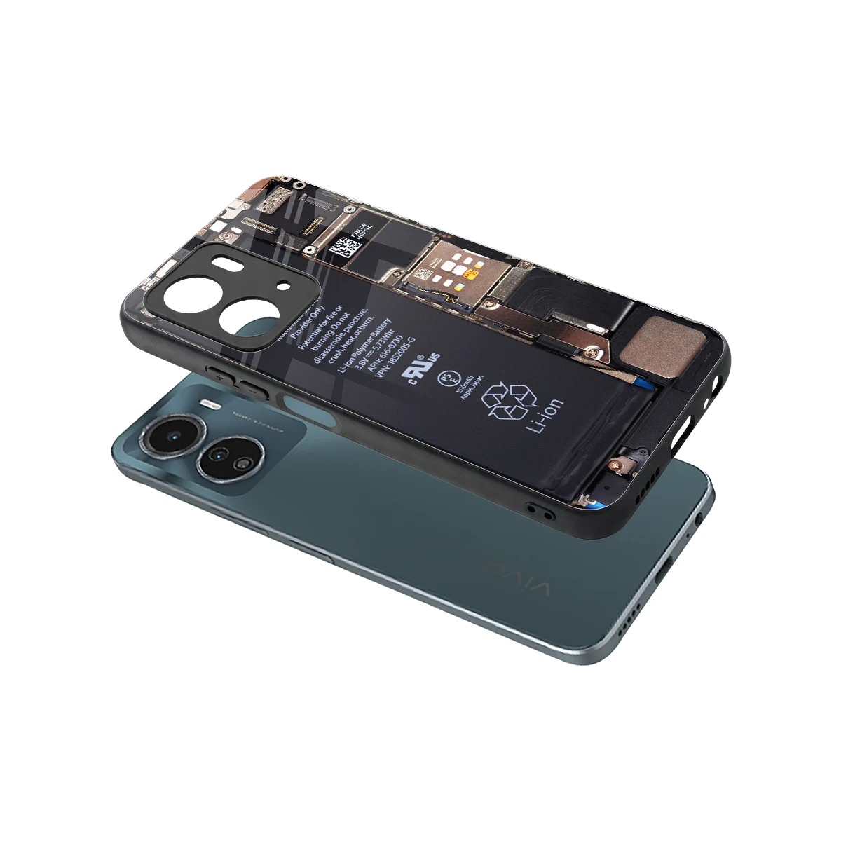 Inside Out sleek vivo y16 cover with tempered glass back and TPU edges