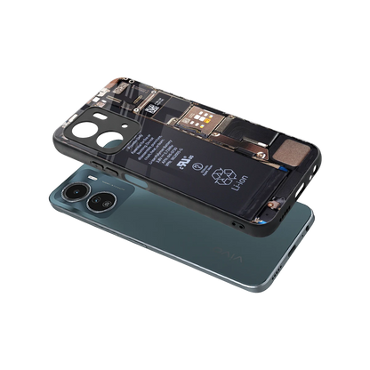 Inside Out sleek vivo y16 cover with tempered glass back and TPU edges