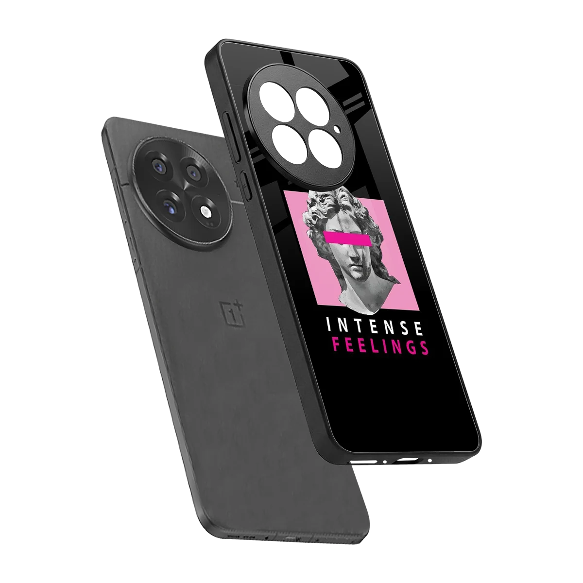 Intense Feelings sleek oneplus 13 cover with tempered glass back and TPU edges