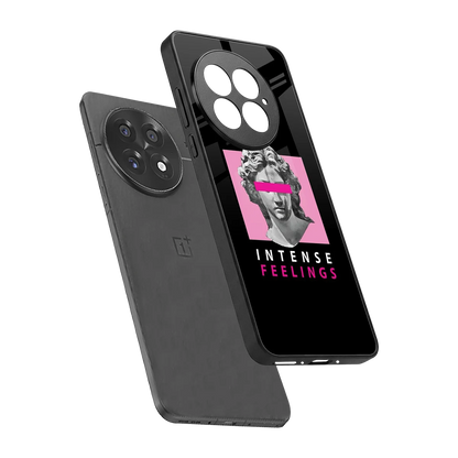 Intense Feelings sleek oneplus 13 cover with tempered glass back and TPU edges