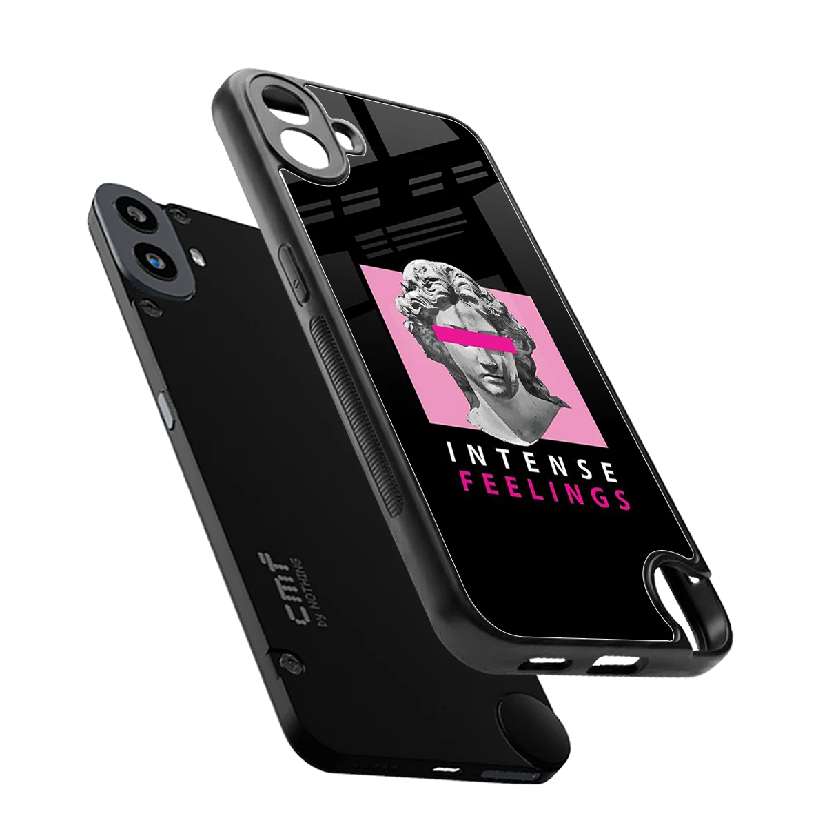 Intense Feelings sleek cmf nothing phone 1 cover with tempered glass back and TPU edges