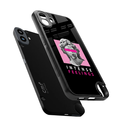 Intense Feelings sleek cmf nothing phone 1 cover with tempered glass back and TPU edges