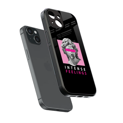 Intense Feelings sleek iphone 13 cover with tempered glass back and TPU edges