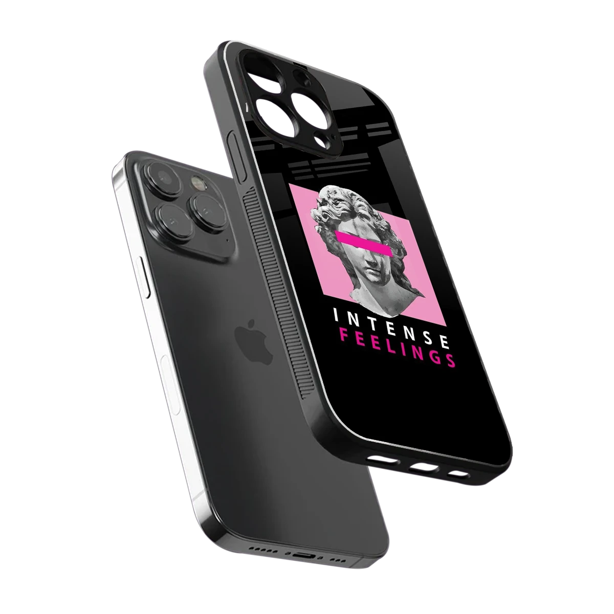 Intense Feelings sleek iphone 15 pro max cover with tempered glass back and TPU edges