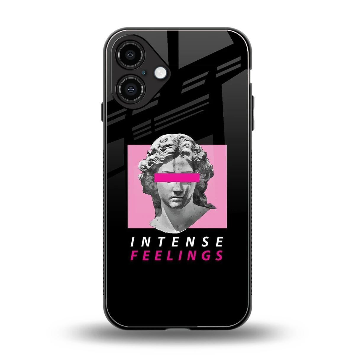 Intense Feelings back phone cover | glass case for iphone 16 plus