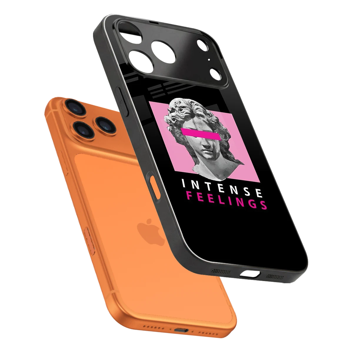 Intense Feelings sleek iphone 17 pro max cover with tempered glass back and TPU edges