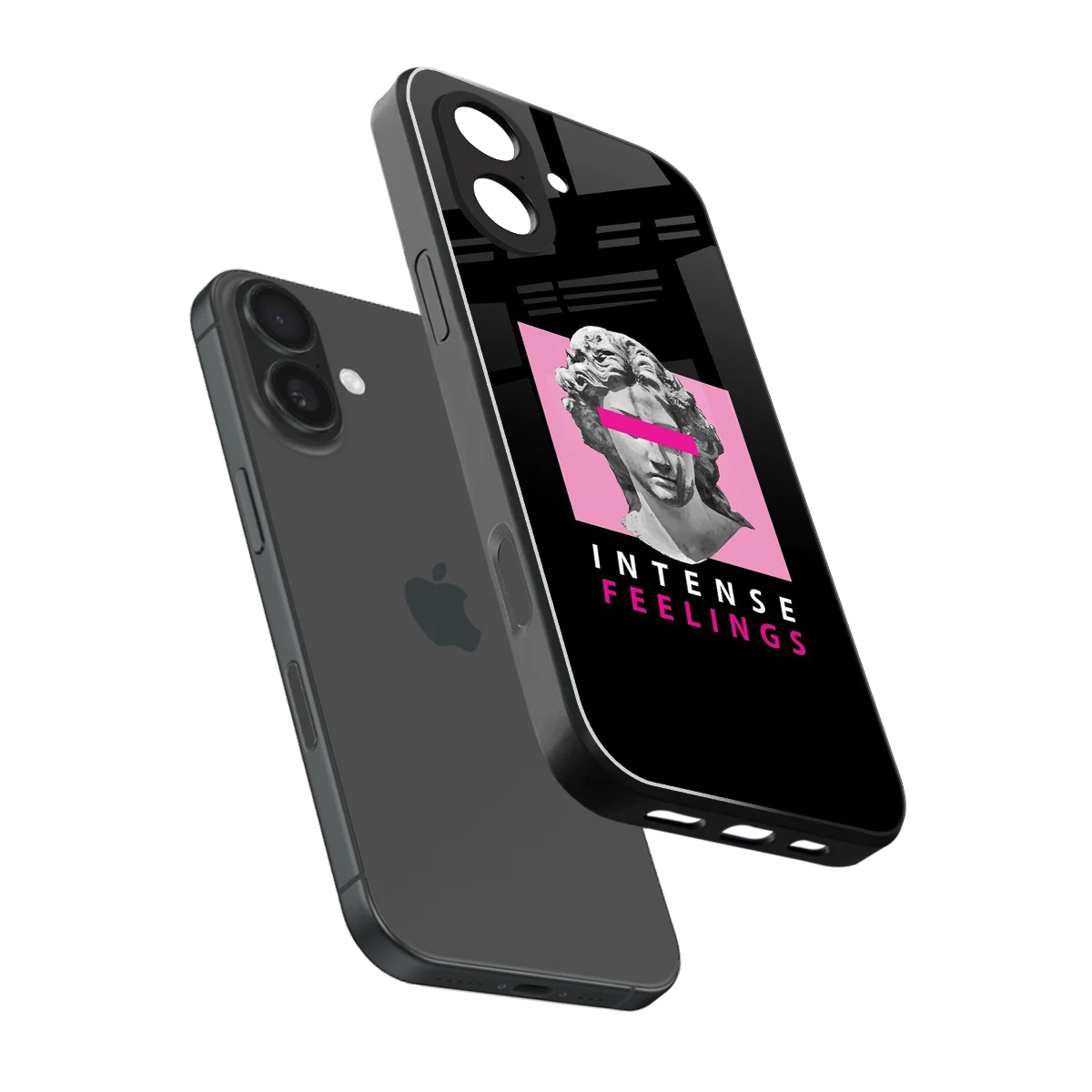 Intense Feelings sleek iphone 17 cover with tempered glass back and TPU edges