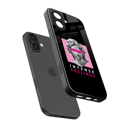 Intense Feelings sleek iphone 17 cover with tempered glass back and TPU edges