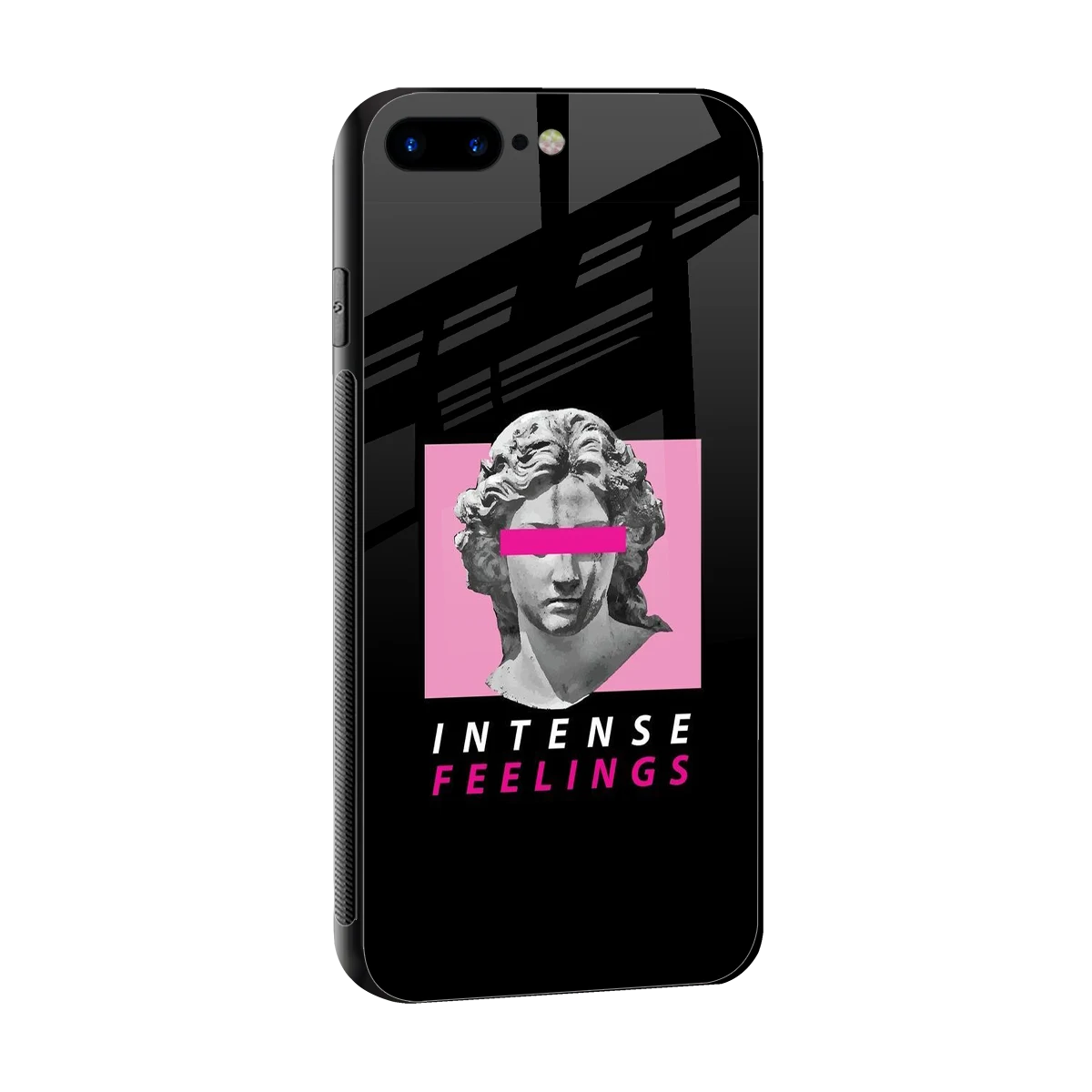 Intense Feelings sleek iphone 8 plus cover with tempered glass back and TPU edges