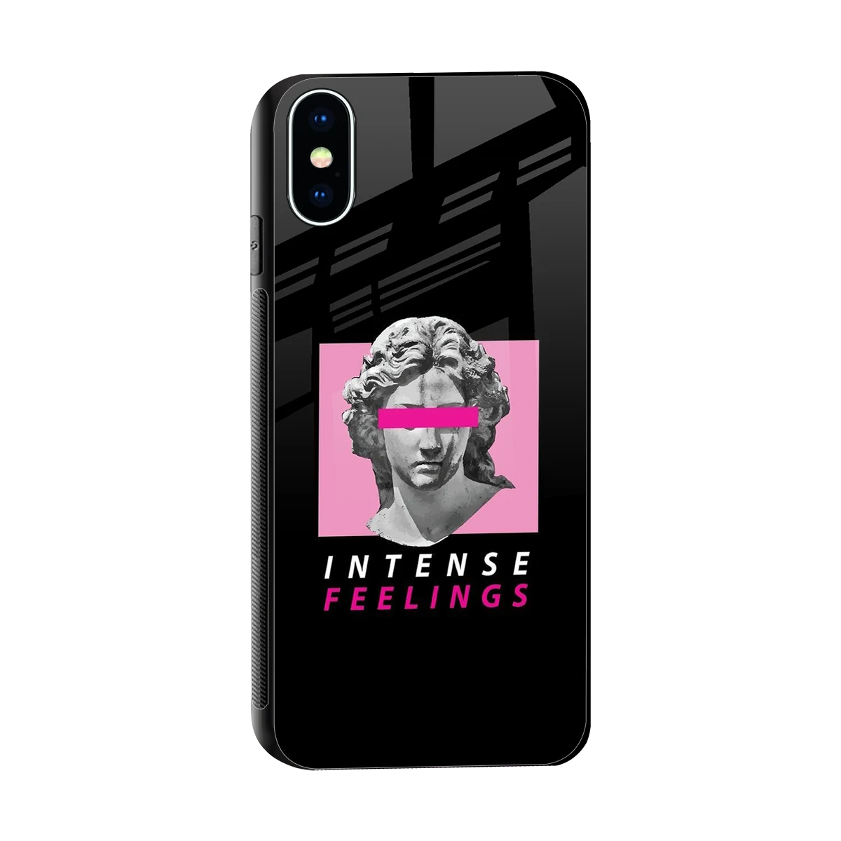 Intense Feelings sleek iphone x cover with tempered glass back and TPU edges