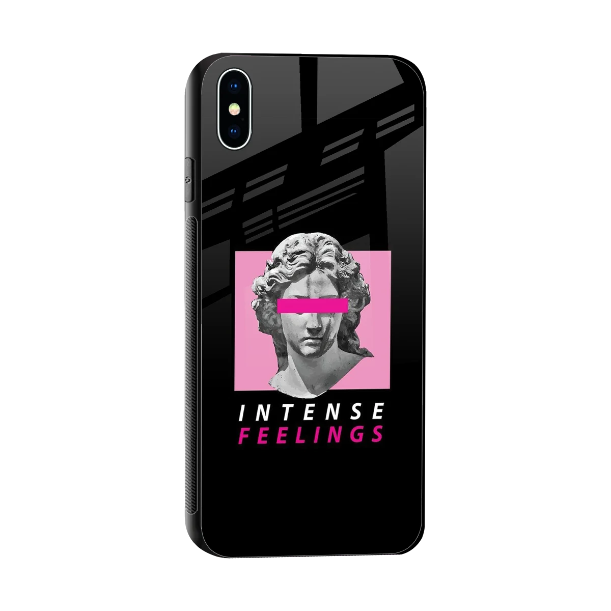Intense Feelings sleek iphone xs max cover with tempered glass back and TPU edges