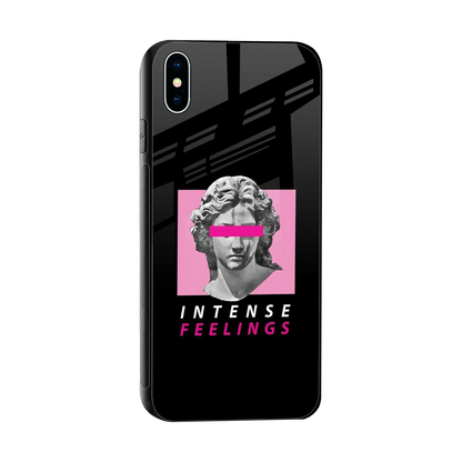 Intense Feelings sleek iphone xs max cover with tempered glass back and TPU edges
