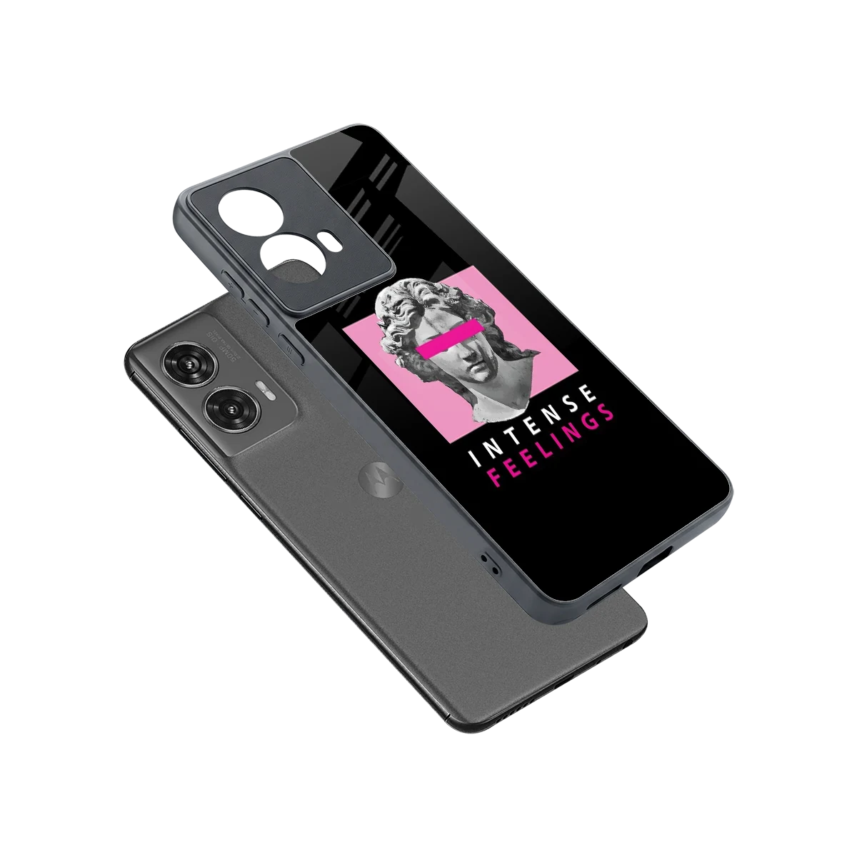 Intense Feelings sleek motorola edge 50 fusion cover with tempered glass back and TPU edges