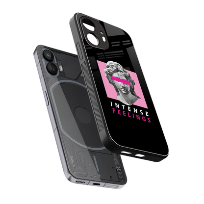 Intense Feelings sleek nothing phone 2 cover with tempered glass back and TPU edges