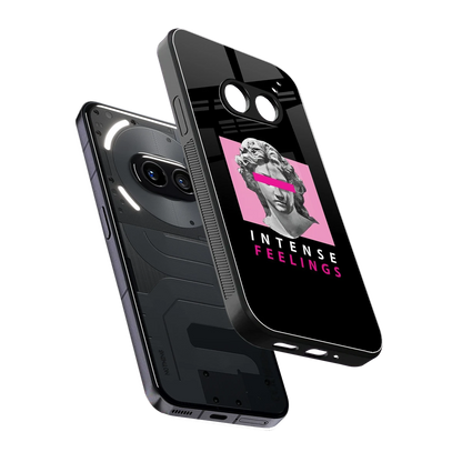 Intense Feelings sleek nothing phone 2a cover with tempered glass back and TPU edges